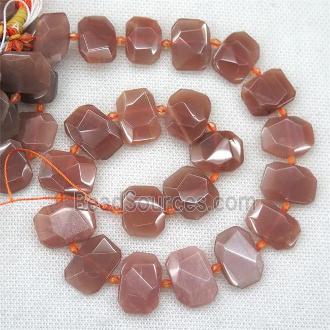 ornage MoonStone beads, faceted rectangle