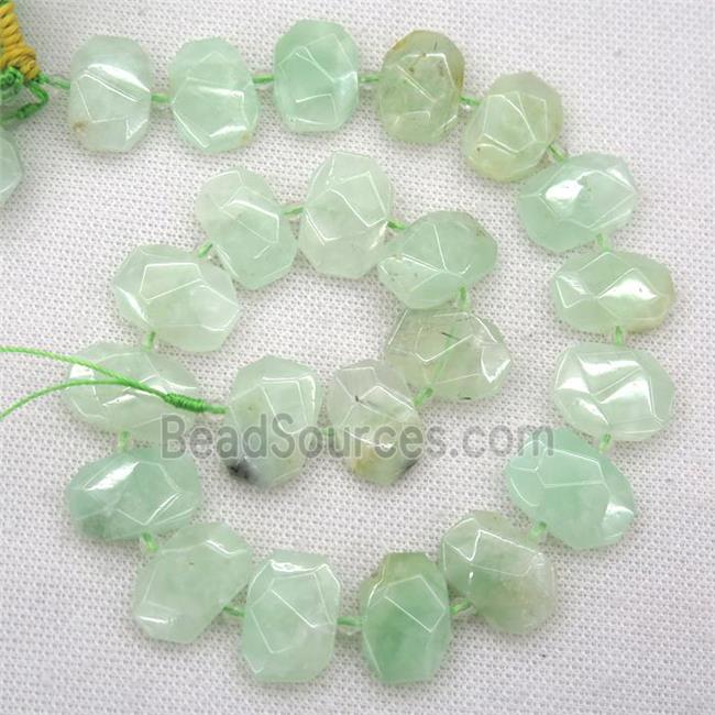 green Grapes Quartz beads, faceted rectangle