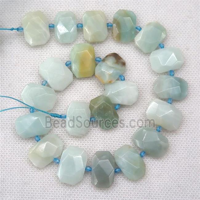 Chinese Amazonite stone beads, faceted rectangle