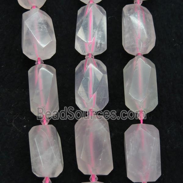 Rose Quartz nugget beads, pink, freeform