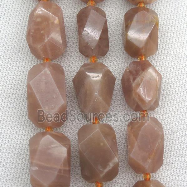 orange MoonStone nugget beads, freeform