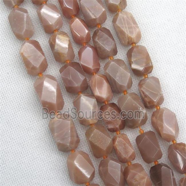 orange MoonStone nugget beads, freeform