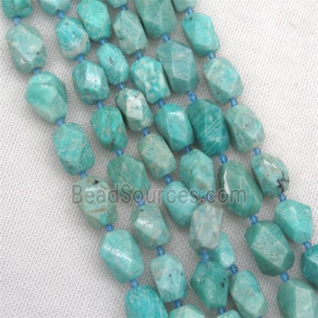 green Amazonite nugget beads, freeform