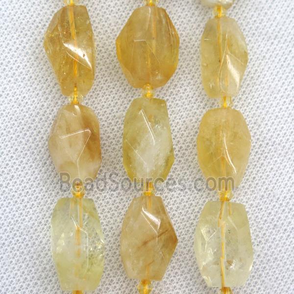 yellow Citrine nugget beads, freeform