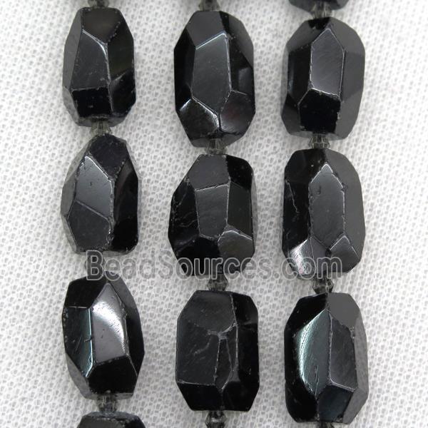 black Tourmaline nugget beads, freeform