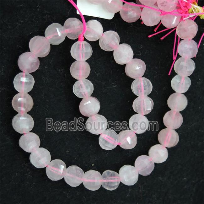 Rose Quartz beads, pink, lantern