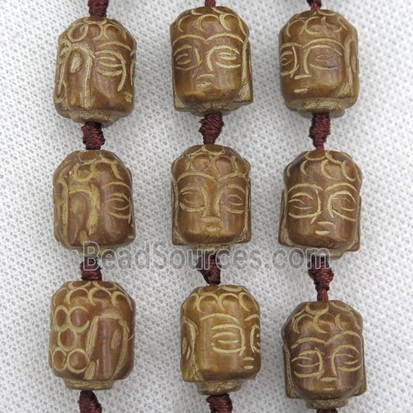 Chinese Agalmatolite beads, buddha, coffee