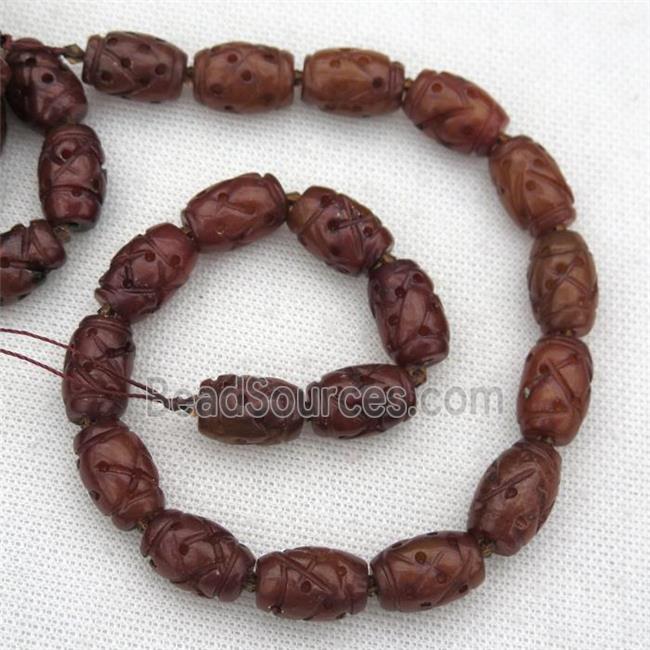 Chinese Agalmatolite Barrel Beads