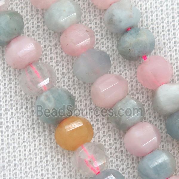 multicolor Morganite beads, lantern