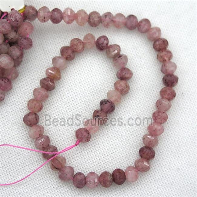 pink Strawberry Quartz beads, lantern