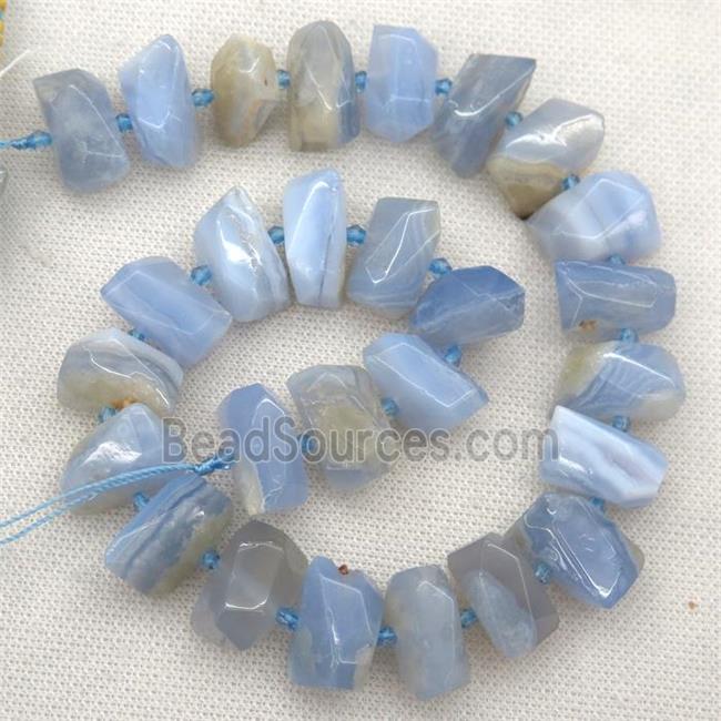 blue Lace Agate nugget beads, faceted freeform