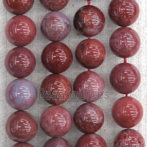 round Portuguese Agate beads, red