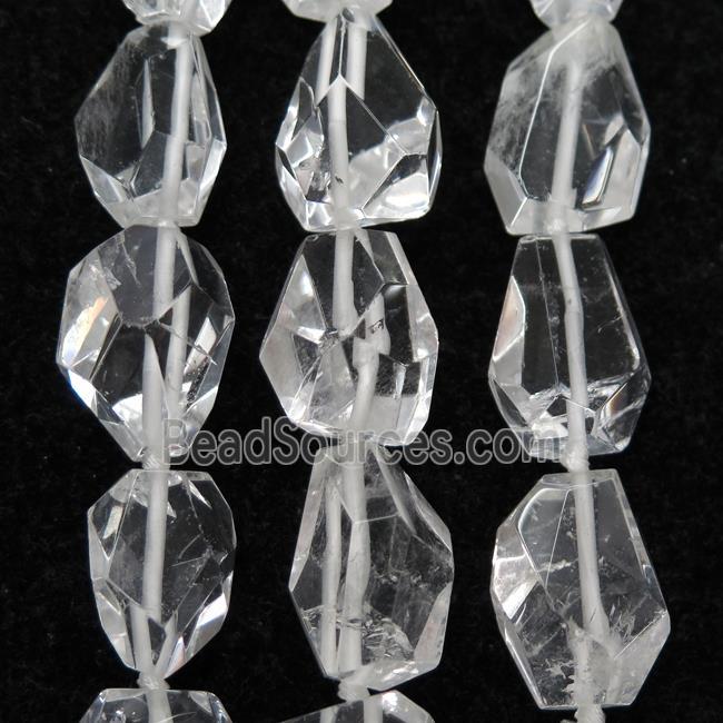 natural Clear Quartz nugget beads, freeform