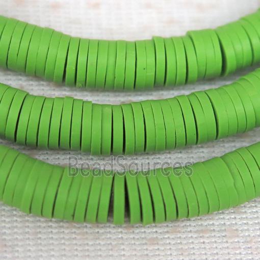 green Fimo Polymer Clay heishi beads