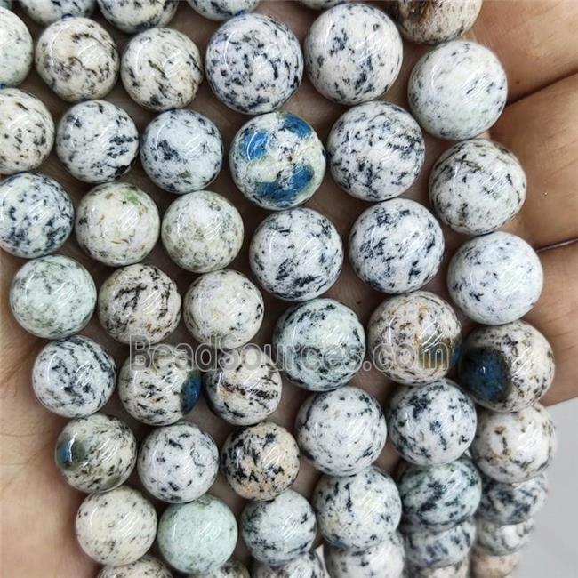 Natural K2 Jasper Beads Blue B-Grade Smooth Round