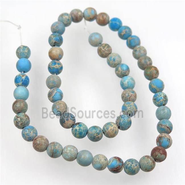 matte round Sea sediment jasper beads