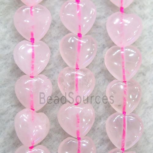 Pink Rose Quartz Heart Beads