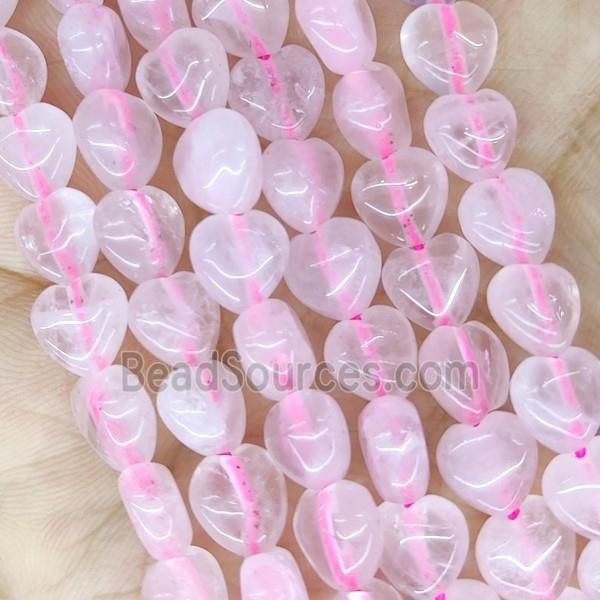 Pink Rose Quartz Heart Beads