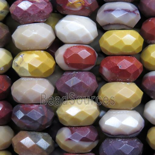 Mookaite beads, faceted rondelle