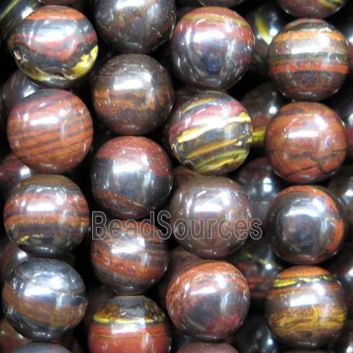 Red Iron Tiger Eye Stone Beads Ferruginous Smooth Round