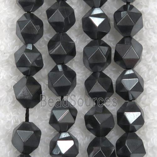 hematite beads ball, faceted round