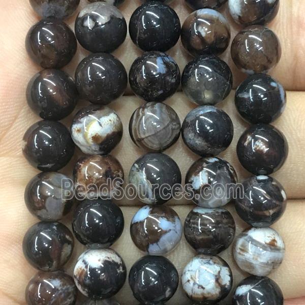 round black agate beads