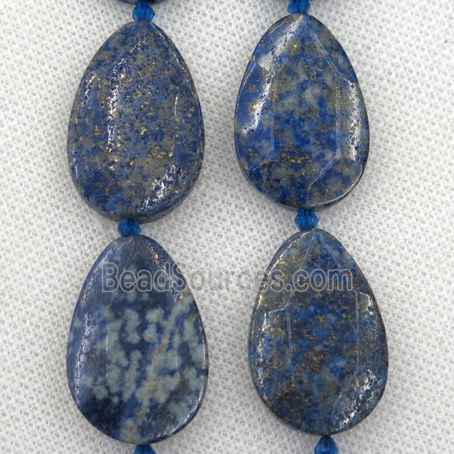 lapis lazuli beads, faceted teardrop