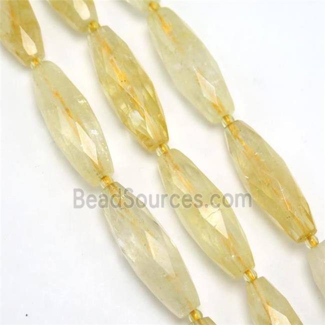 yellow Citrine beads, faceted rice