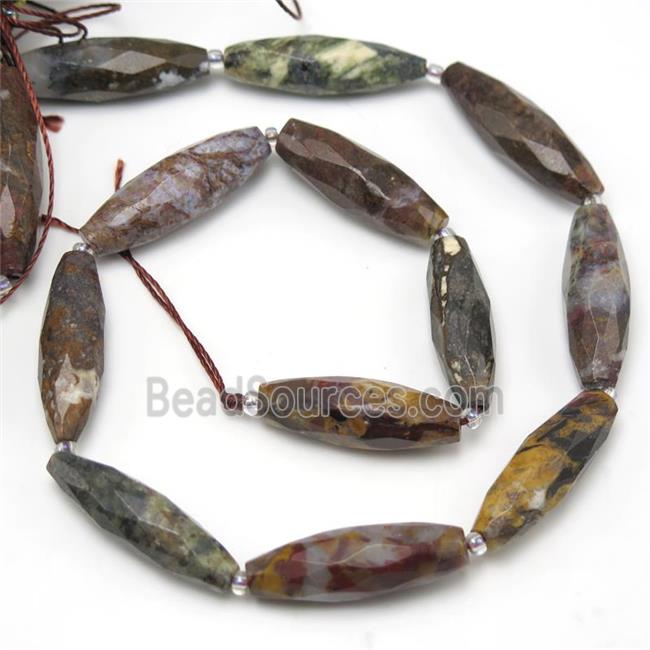 Pietersite Jasper Beads, faceted rice