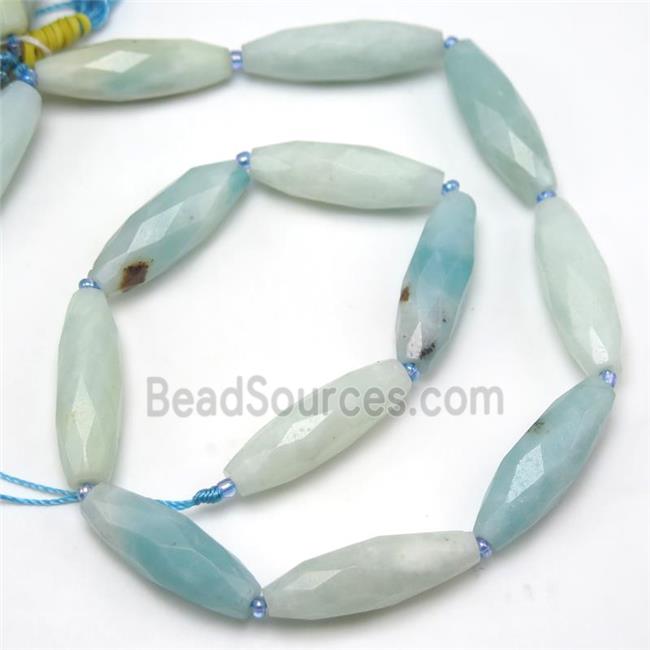 Chinese Amazonite beads, faceted rice