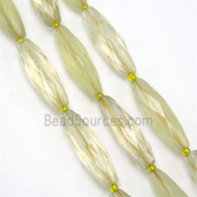 Lemon Quartz beads, faceted rice