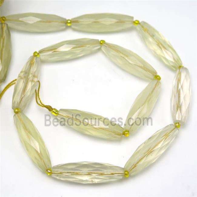 Lemon Quartz beads, faceted rice