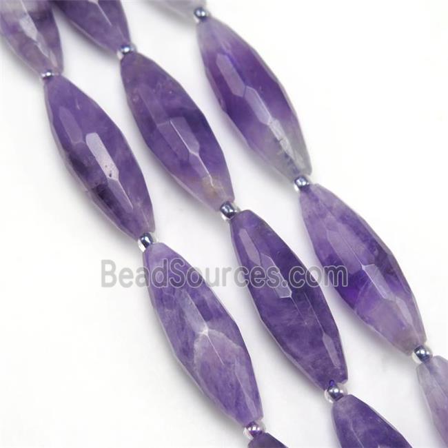 purple Amethyst Beads, faceted rice