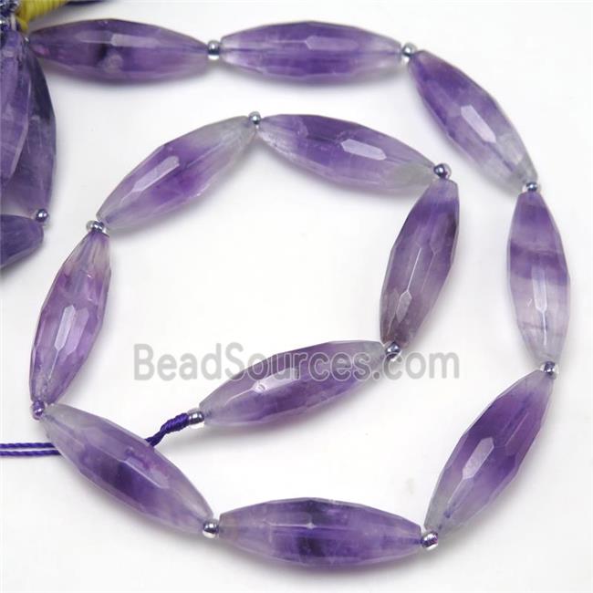 purple Amethyst Beads, faceted rice