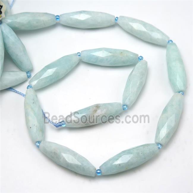 blue Amazonite beads, faceted rice