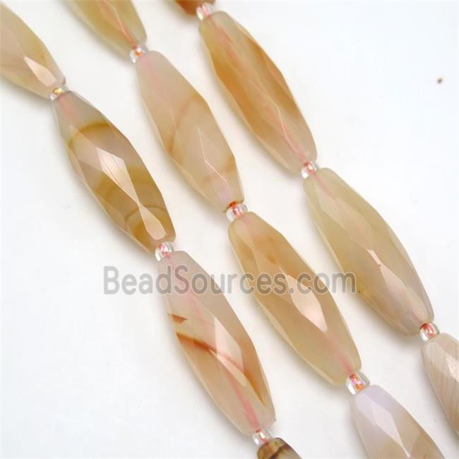 red Agate beads, faceted rice