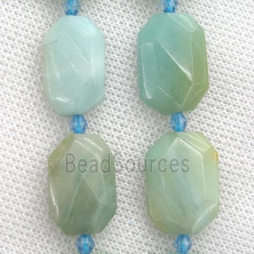 Chinese Amazonite beads, faceted rectangle