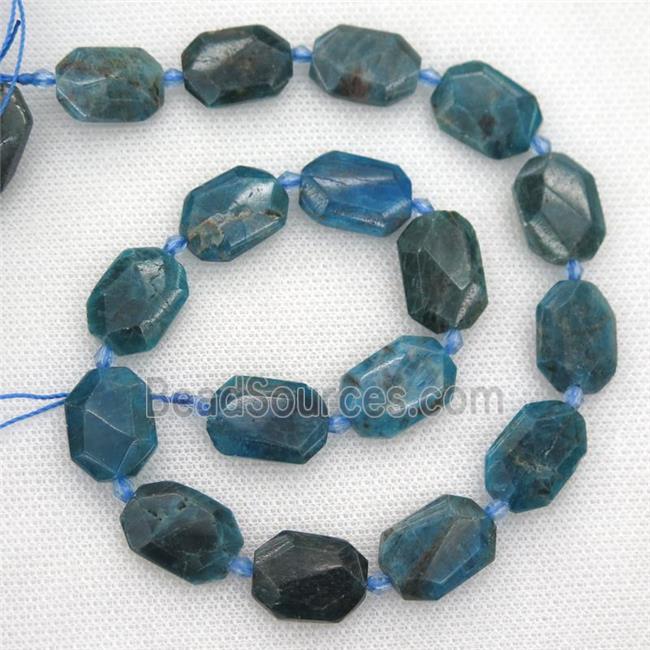 blue Apatite beads, faceted rectangle