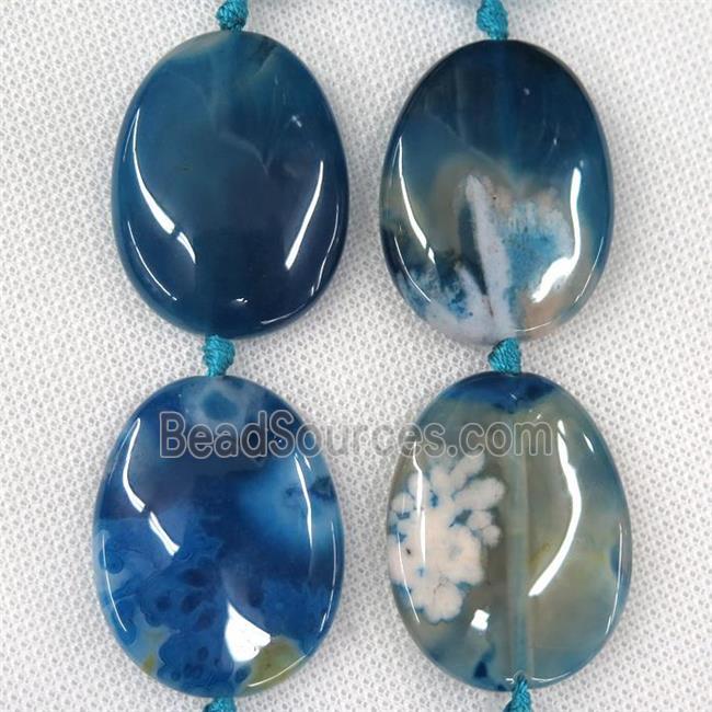 blue Montana Cherry Agate slab beads, freeform