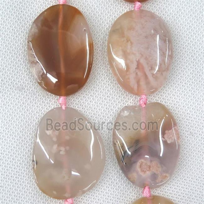 pink Cherry Agate slab beads, freeform