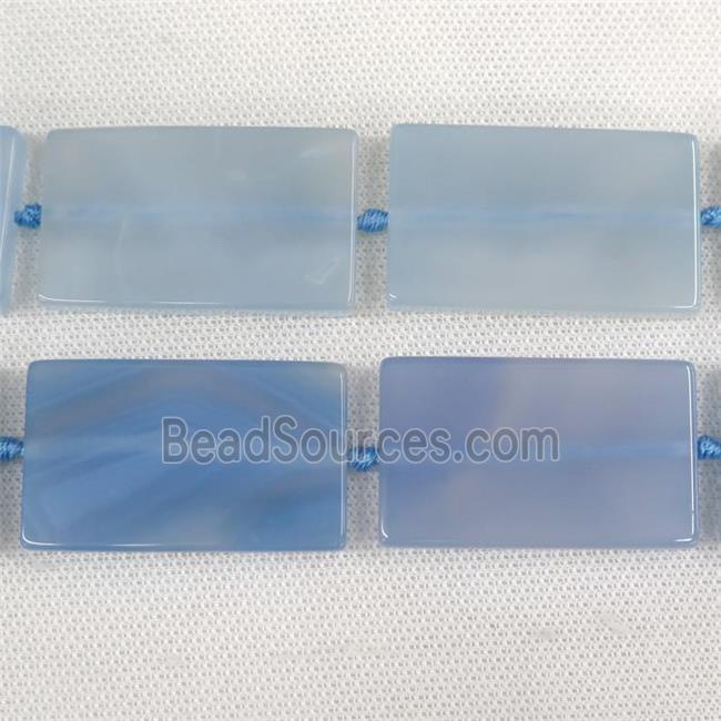 blue Agate Beads, rectangle, dye