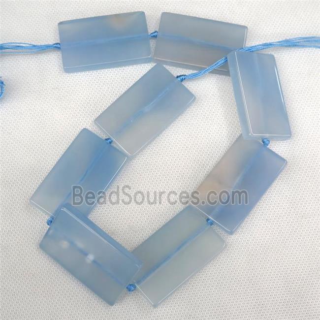 blue Agate Beads, rectangle, dye