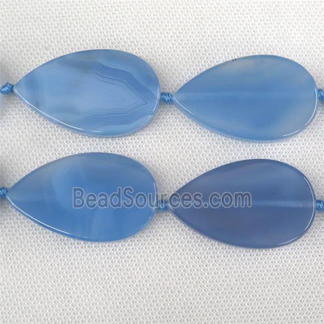 blue Agate Beads, teardrop, dye