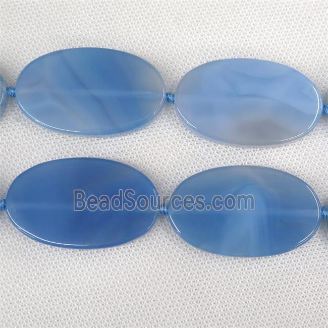 blue Agate Beads, oval, dye