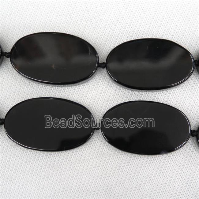 black Agate Beads, oval, dye