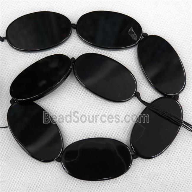 black Agate Beads, oval, dye