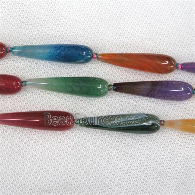 Agate teardrop beads, mix color