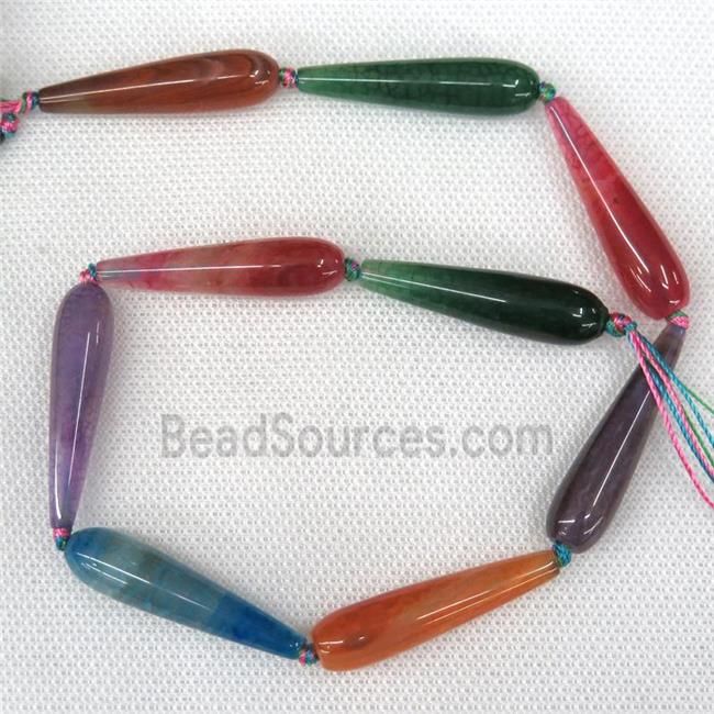 Agate teardrop beads, mix color