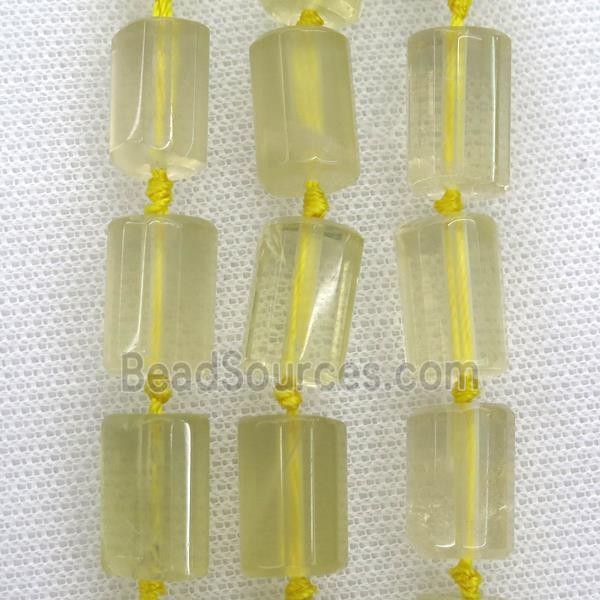 Lemon Quartz beads, faceted Column