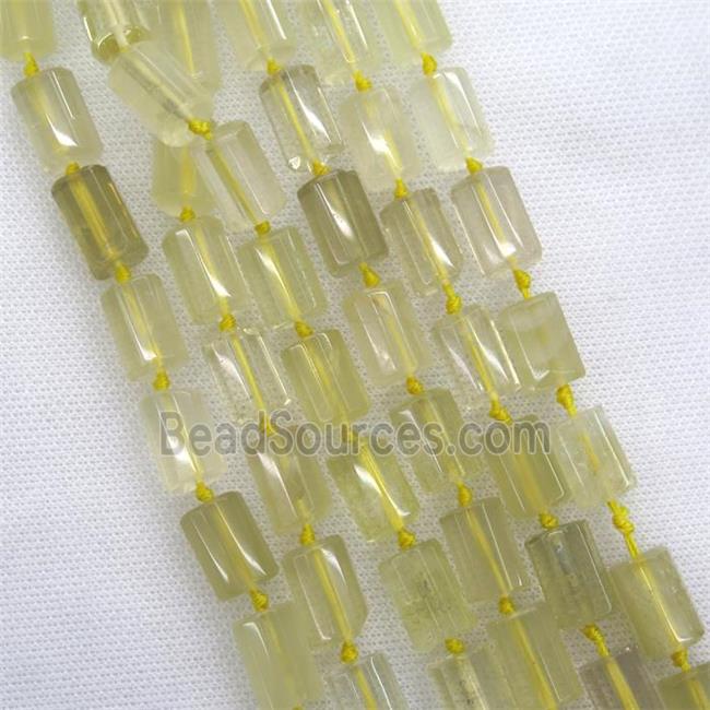 Lemon Quartz beads, faceted Column